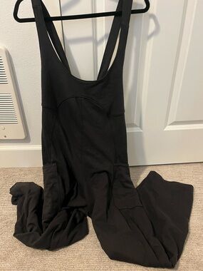 Black Women's Jumpsuit Romper with Scoop Neck